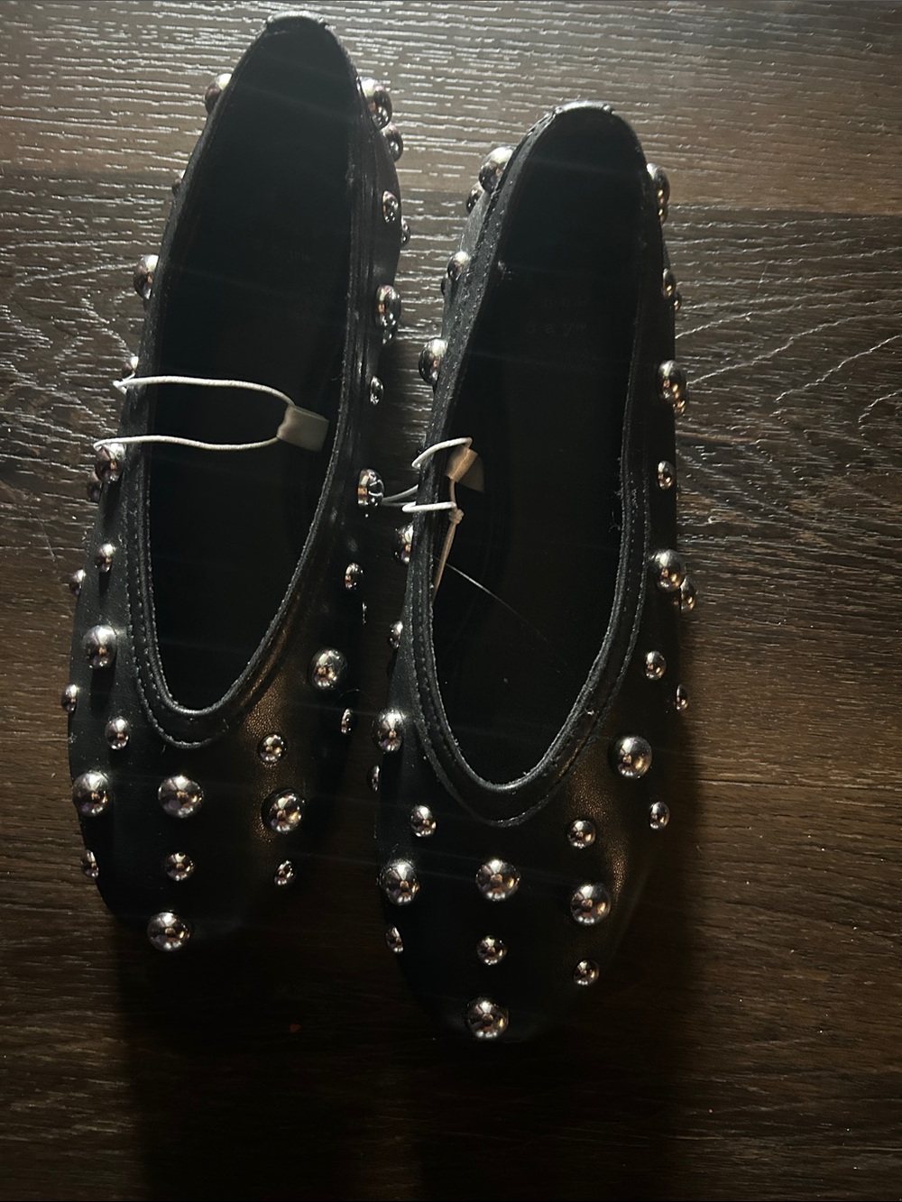Women’s Black Studded Ballet Flats